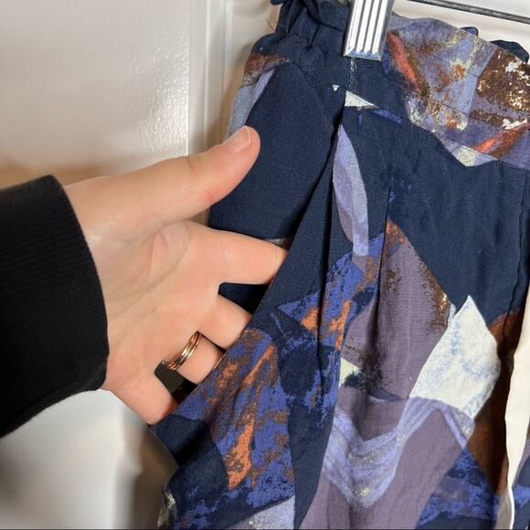 Aritzia Wilfred Blue Patterned Casual Tapered Leg Crop Pant Size XS - Picture 6 of 10